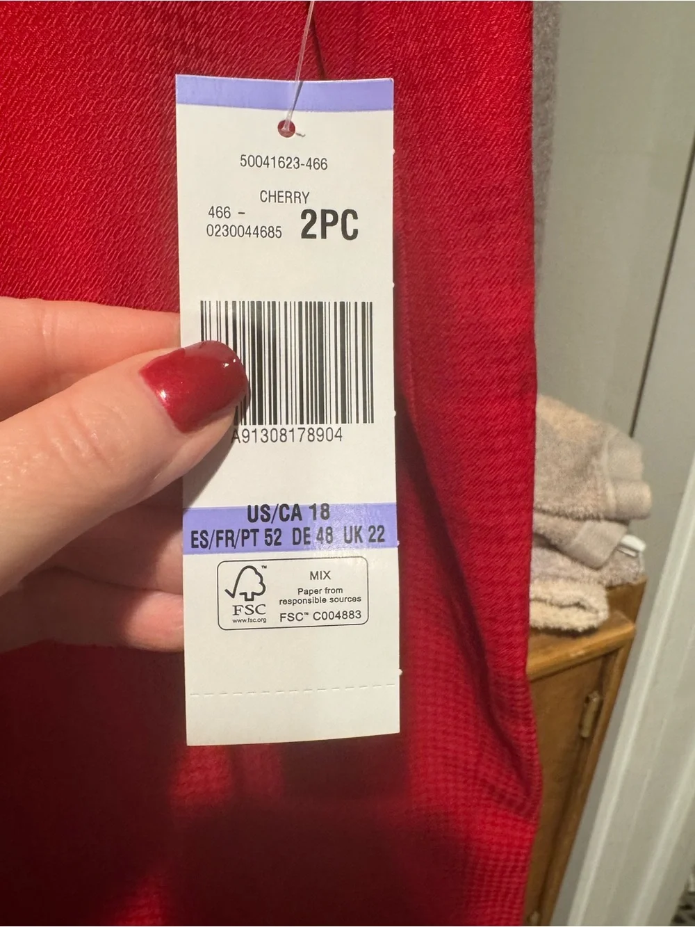 Le Suit Bright Red Skirt Suit Set